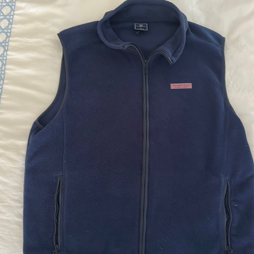 Men’s Vineyard Vines - fleece vest - blue color - size large
